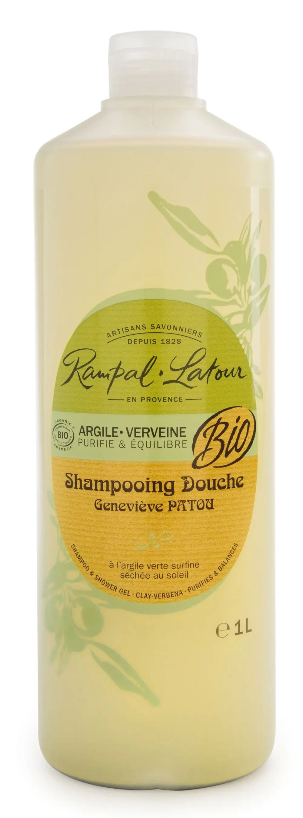 Gel de Duș și Șampon bio argilă verbina 1L Rampal Latour - MEDUSÉ