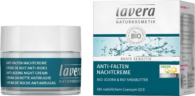 Crema de noapte antirid cu coenzima Q10, Basis Sensitiv - LAVERA - MEDUSÉ