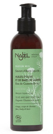 Sapun de Alep lichid bio cu Musetel si aroma de miere, 200ml - NAJEL - MEDUSÉ