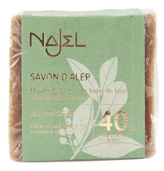 Sapun traditional de Alep cu 40% ulei de dafin, 185g - NAJEL - MEDUSÉ